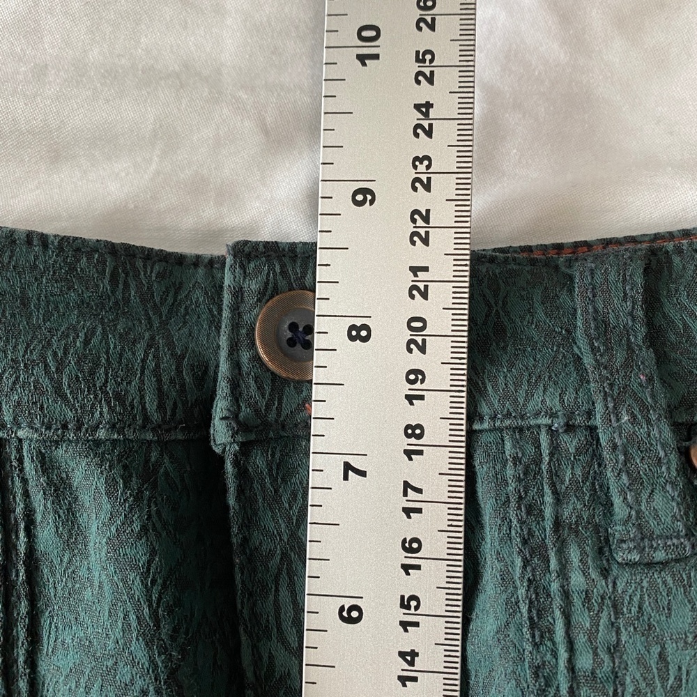 Pilcro and The Letterpress Green Forest Floral Stretch‎ Pant Size 26 Zipper Hems - Picture 11 of 14
